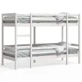 Lit superposé sans matelas blanc 90x190 cm bois de pin massif