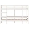 Lit superposé sans matelas blanc 90x190 cm bois de pin massif