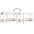 Lit superposé sans matelas blanc 90x190 cm bois de pin massif