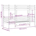 Lit superposé sans matelas blanc 90x190 cm bois de pin massif