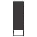 Buffet noir 68,5x38,5x123,5 cm acier