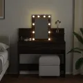 Coiffeuse avec LED chêne marron 100x40x130 cm