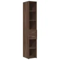 Buffet haut chêne marron 30x42,5x185 cm bois d'ingénierie