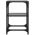 Tables basses avec dessus en verre noir 2 pcs 30x30x45 cm acier