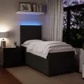 cadre de lit avec matelas Noir 100x200 cm Velours
