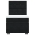 cadre de lit avec matelas Noir 100x200 cm Velours