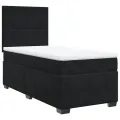 cadre de lit avec matelas Noir 100x200 cm Velours
