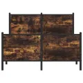 Cadre de lit en métal sans matelas chêne fumé 120x190 cm