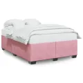 Cadre de lit sans matelas rose 140x190 cm velours