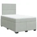 cadre de lit et matelas Gris clair 120x200cm Velours