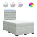 cadre de lit et matelas Gris clair 120x200cm Velours
