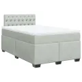 cadre de lit et matelas gris clair 120x190cm velours