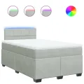 cadre de lit et matelas gris clair 120x190cm velours