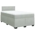 cadre de lit et matelas gris clair 120x190cm velours