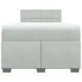cadre de lit et matelas gris clair 120x190cm velours