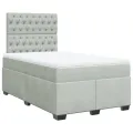 cadre de lit et matelas gris clair 120x190cm velours