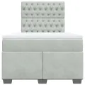 cadre de lit et matelas gris clair 120x190cm velours