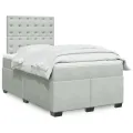 cadre de lit et matelas gris clair 120x190cm velours