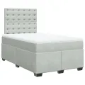 cadre de lit et matelas gris clair 120x190cm velours