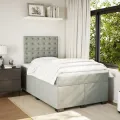 cadre de lit et matelas gris clair 120x190cm velours