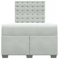 cadre de lit et matelas gris clair 120x190cm velours