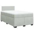 cadre de lit et matelas gris clair 120x190cm velours