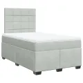 cadre de lit et matelas gris clair 120x190cm velours