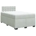 cadre de lit et matelas gris clair 120x190cm velours