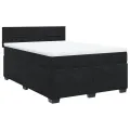 cadre de lit avec matelas Noir 140x190 cm Velours