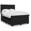 cadre de lit avec matelas Noir 140x190 cm Velours