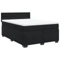 cadre de lit avec matelas Noir 140x190 cm Velours