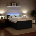 cadre de lit avec matelas Noir 140x190 cm Velours