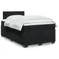 cadre de lit avec matelas noir 120x190 cm velours