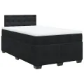cadre de lit avec matelas noir 120x190 cm velours