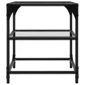 Tables basses avec dessus en verre transparent 2 pcs acier