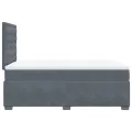 cadre de lit et matelas Gris foncé 120x200cm Velours