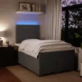 cadre de lit et matelas Gris foncé 120x200cm Velours