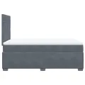 cadre de lit et matelas Gris foncé 120x200cm Velours