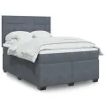 cadre de lit et matelas Gris foncé 140x190cm Velours