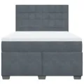 cadre de lit et matelas Gris foncé 140x190cm Velours