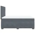 cadre de lit et matelas Gris foncé 140x190cm Velours