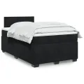 cadre de lit avec matelas Noir 120x200 cm Velours