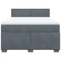 cadre de lit et matelas Gris foncé 140x190cm Velours
