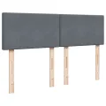 cadre de lit et matelas Gris foncé 140x190cm Velours