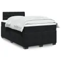 cadre de lit avec matelas Noir 120x200 cm Velours