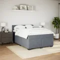 cadre de lit et matelas Gris foncé 140x190cm Velours