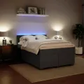 cadre de lit et matelas Gris foncé 140x190cm Velours