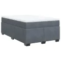 cadre de lit et matelas gris foncé 120x190cm velours