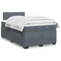 cadre de lit et matelas gris foncé 120x190cm velours