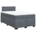 cadre de lit et matelas gris foncé 120x190cm velours